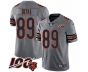 Youth Chicago Bears #89 Mike Ditka Limited Silver Inverted Legend 100th Season Football Jersey