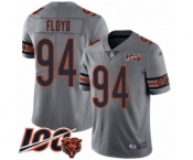 Youth Chicago Bears #94 Leonard Floyd Limited Silver Inverted Legend 100th Season Football Jersey