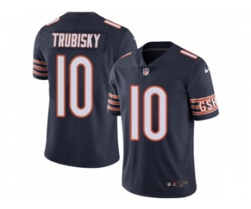 Youth Nike Chicago Bears #10 Mitchell Trubisky Limited Navy Blue Rush NFL Jersey