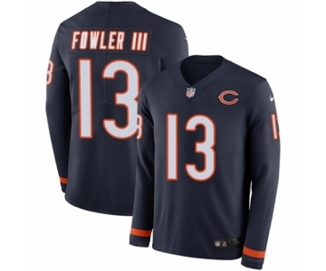 Youth Nike Chicago Bears #13 Bennie Fowler III Limited Navy Blue Therma Long Sleeve NFL Jersey