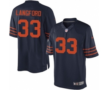 Youth Nike Chicago Bears #33 Jeremy Langford Navy Blue Throwback Alternate NFL Jersey