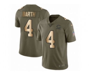 Youth Nike Chicago Bears #4 Connor Barth Limited Olive Gold Salute to Service NFL Jersey