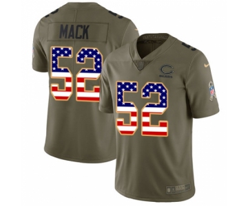 Youth Nike Chicago Bears #52 Khalil Mack Limited Olive USA Flag 2017 Salute to Service NFL Jersey