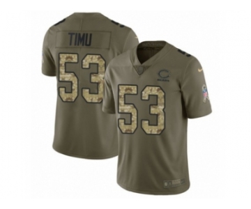 Youth Nike Chicago Bears #53 John Timu Limited Olive Camo Salute to Service NFL Jersey