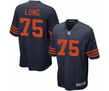 Youth Nike Chicago Bears #75 Kyle Long Navy Blue 1940s Throwback Alternate NFL Jersey