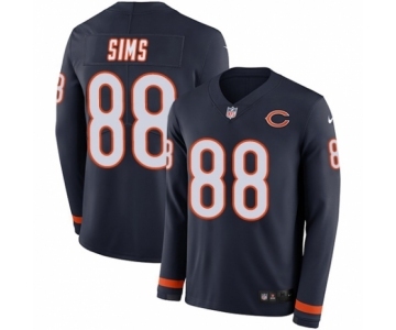 Youth Nike Chicago Bears #88 Dion Sims Limited Navy Blue Therma Long Sleeve NFL Jersey