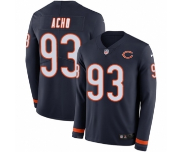 Youth Nike Chicago Bears #93 Sam Acho Limited Navy Blue Therma Long Sleeve NFL Jersey