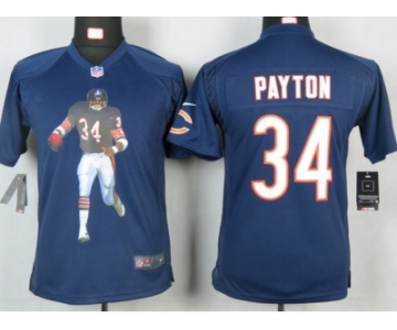 nike youth nfl jerseys chicago bears #34 payton blue[portrait fashion]