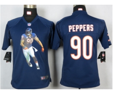 nike youth nfl jerseys chicago bears #90 peppers blue[portrait fashion]