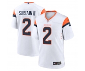 Men's Denver Broncos #2 Pat Surtain II White 2024 Game Stitched Jersey