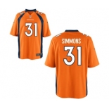 Men's Nike Denver Broncos #31 Justin Simmons Game Orange Team Color NFL Jersey