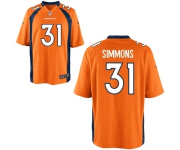 Men's Nike Denver Broncos #31 Justin Simmons Game Orange Team Color NFL Jersey