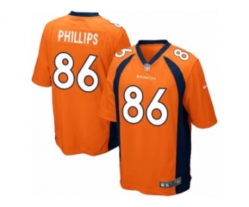 Men's Nike Denver Broncos #86 John Phillips Game Orange Team Color NFL Jersey