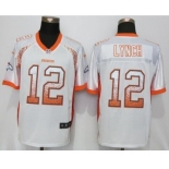 Men Nike Denver Broncos #12 Paxton Lynch Drift Fashion Elite White Jersey