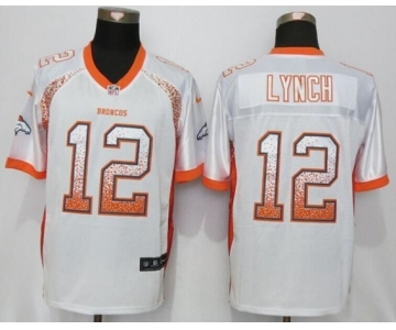 Men Nike Denver Broncos #12 Paxton Lynch Drift Fashion Elite White Jersey