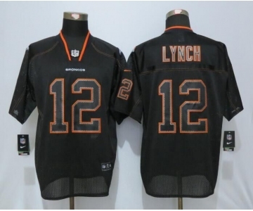 Men Nike Denver Broncos #12 Paxton Lynch Lights Out Black Elite Jerseys