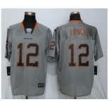 Men Nike Denver Broncos #12 Paxton Lynch Lights Out Gray Elite Jerseys