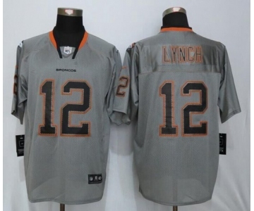 Men Nike Denver Broncos #12 Paxton Lynch Lights Out Gray Elite Jerseys