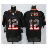 Men Nike Denver Broncos #12 Paxton Lynch USA Flag Fashion Black Elite Jerseys