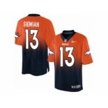 Men Nike Denver Broncos #13 Trevor Siemian Elite Orange Navy Fadeaway NFL Jersey