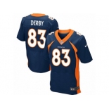 Men Nike Denver Broncos #83 A.J. Derby Elite Navy Blue Alternate NFL Jersey