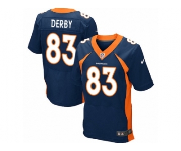 Men Nike Denver Broncos #83 A.J. Derby Elite Navy Blue Alternate NFL Jersey