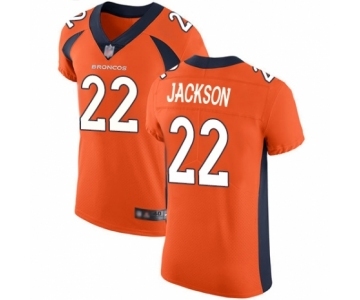 Men's Denver Broncos #22 Kareem Jackson Orange Team Color Vapor Untouchable Elite Player Football Jersey