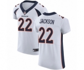 Men's Denver Broncos #22 Kareem Jackson White Vapor Untouchable Elite Player Football Jersey