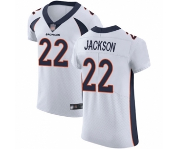 Men's Denver Broncos #22 Kareem Jackson White Vapor Untouchable Elite Player Football Jersey