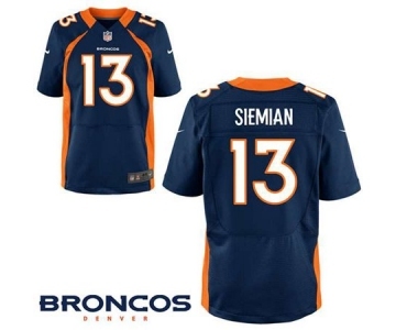 Men's Nike Denver Broncos #13 Trevor Siemian Elite Navy Blue Alternate NFL Jersey