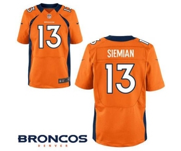 Men's Nike Denver Broncos #13 Trevor Siemian Elite Orange Team Color NFL Jersey