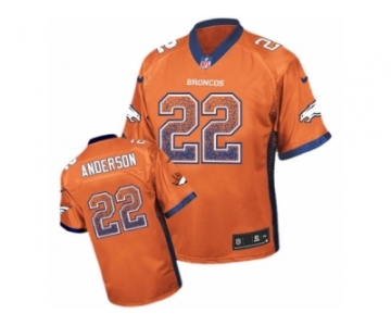 Men's Nike Denver Broncos #22 C.J. Anderson Elite Orange Drift Fashion NFL Jersey