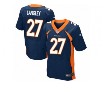 Men's Nike Denver Broncos #27 Brendan Langley Elite Navy Blue Alternate NFL Jersey