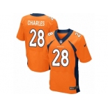 Men's Nike Denver Broncos #28 Jamaal Charles Elite Orange Team Color NFL Jersey