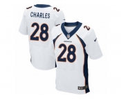 Men's Nike Denver Broncos #28 Jamaal Charles Elite White NFL Jersey