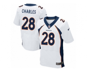 Men's Nike Denver Broncos #28 Jamaal Charles Elite White NFL Jersey