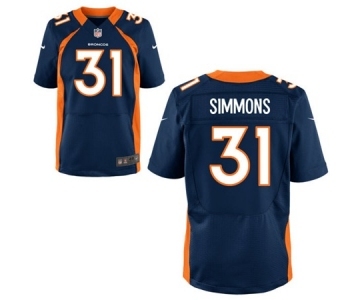 Men's Nike Denver Broncos #31 Justin Simmons Elite Navy Blue Alternate NFL Jersey