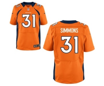 Men's Nike Denver Broncos #31 Justin Simmons Elite Orange Team Color NFL Jersey