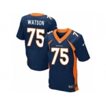 Men's Nike Denver Broncos #75 Menelik Watson Elite Navy Blue Alternate NFL Jersey