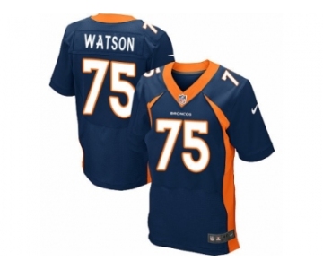 Men's Nike Denver Broncos #75 Menelik Watson Elite Navy Blue Alternate NFL Jersey