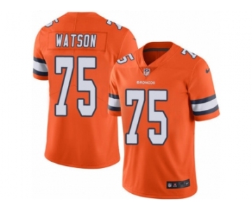 Men's Nike Denver Broncos #75 Menelik Watson Elite Orange Rush NFL Jersey