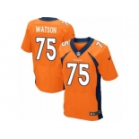 Men's Nike Denver Broncos #75 Menelik Watson Elite Orange Team Color NFL Jersey