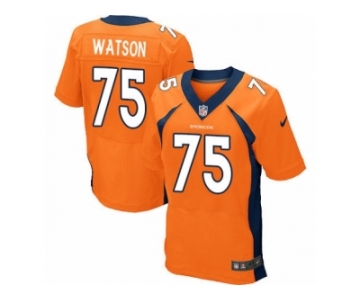 Men's Nike Denver Broncos #75 Menelik Watson Elite Orange Team Color NFL Jersey