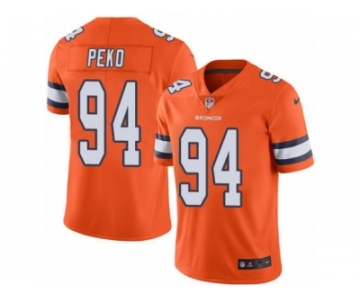 Men's Nike Denver Broncos #94 Domata Peko Elite Orange Rush NFL Jersey