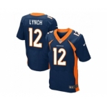 Nike Denver Broncos #12 Paxton Lynch Navy Blue Alternate Men's Stitched NFL New Elite Jersey[Lynch]