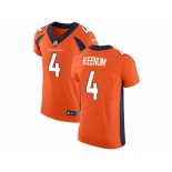 Nike Denver Broncos #4 Case Keenum Orange Team Color Men Stitched NFL Vapor Untouchable Elite Jersey