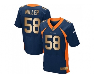 Nike Denver Broncos #58 Von Miller Navy Blue Alternate Men's Stitched NFL New Elite Gold Jersey