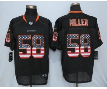 Nike Denver Broncos #58 Von Miller USA Flag Fashion Black Jerseys[Elite]