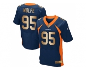 Nike Denver Broncos #95 Derek Wolfe Navy Blue Alternate Men's Stitched NFL New Elite Gold Jersey