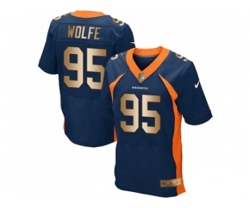 Nike Denver Broncos #95 Derek Wolfe Navy Blue Alternate Men's Stitched NFL New Elite Gold Jersey